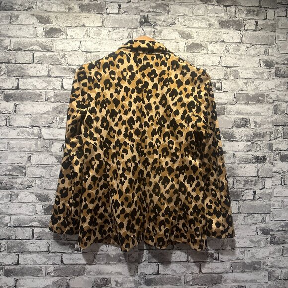 EUC LOFT Leopard One Button Blazer Jacket Women's Size Medium Petite - Picture 6 of 11